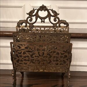 Antique Ornate Brass Letter Organizer